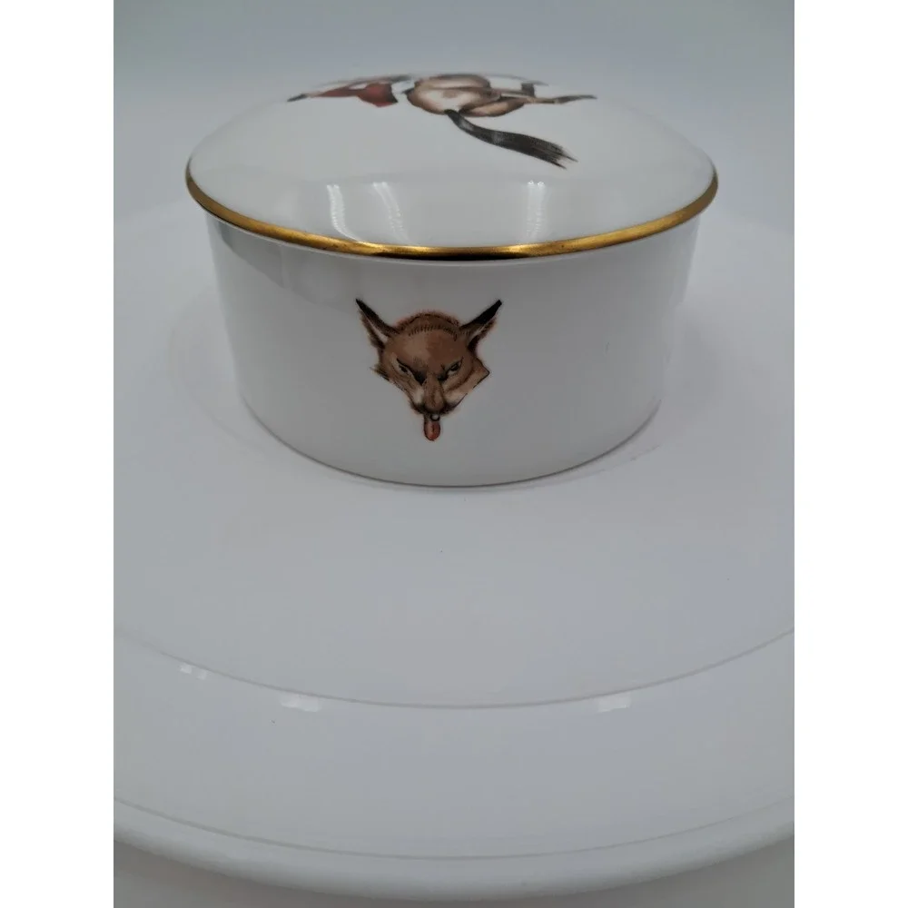 Royal Worcester Bone China‎ Foxhunt Design Trinket Bowl